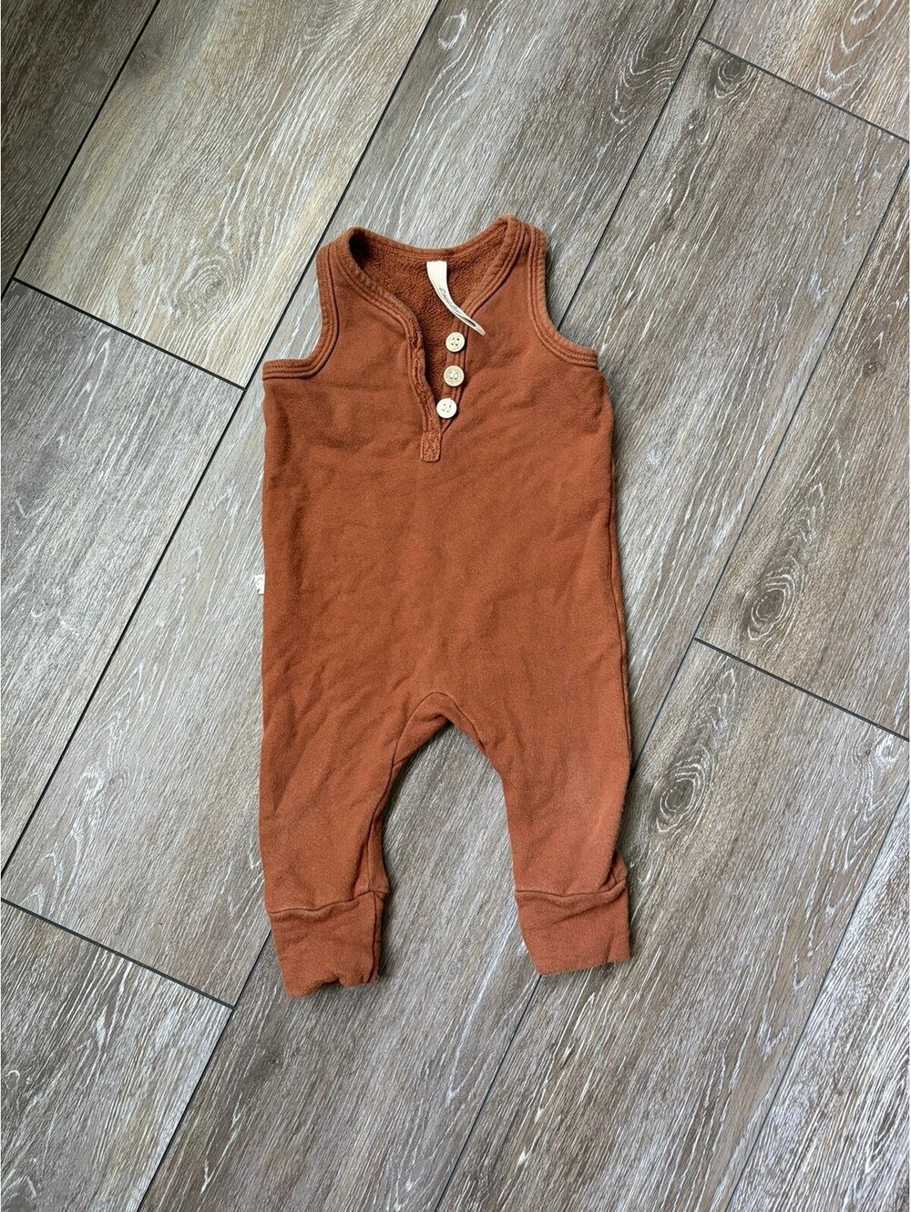 Childhoods rust brown Henley tank romper